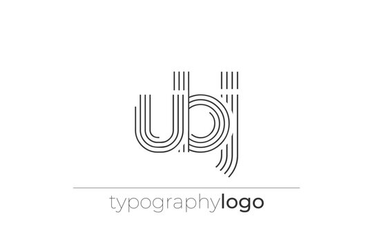UBJ modern geometric typography logo