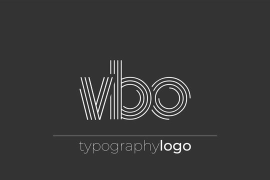 VBO modern geometric typography logo