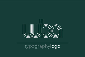 WBA modern geometric typography logo