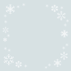 冬の日、雪の結晶の背景あしらい_スクエア｜Winter Snowflake Background Decoration –square