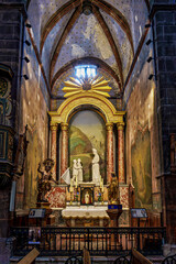 Fototapeta premium Interior of historic Saint Pierre church in Prades in Languedoc-Roussillon, France.