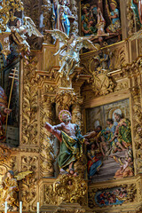 Obraz premium Interior of historic Saint Pierre church in Prades in Languedoc-Roussillon, France.