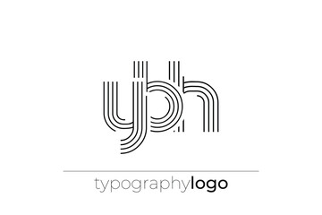 YBH modern geometric typography logo