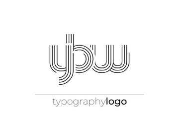 Obraz premium YBW modern geometric typography logo
