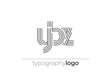 YBZ modern geometric typography logo