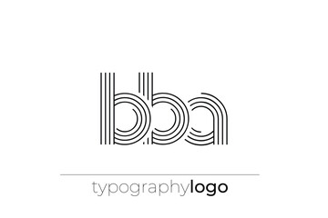BBA modern geometric typography logo