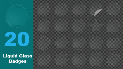 Modern Liquid Glass Badges Collection For Design Projects