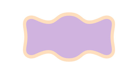 Groovy retro frame in curvy rectangle outline with a wavy border. This label element blends y2k style and playful shape, adding a trendy background accent for modern and creative art.