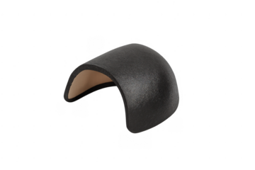 Black curved foam padding object with texture