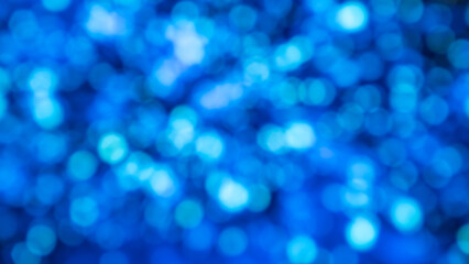 Blue bokeh lights abstract background with soft blur