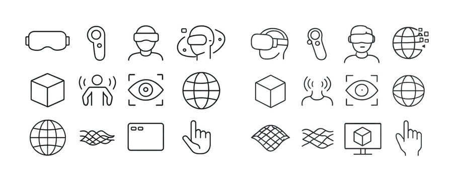Virtual reality technology symbols and icons