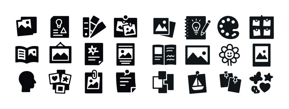 Collection of creative icons for art and photography projects