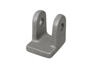 Metal clevis bracket connection hardware with transparent background