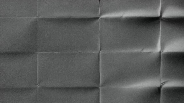 A wrinkled gray paper texture with subtle shadows and folds, creating a dimensional effect.