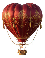 Heart-Shaped Red Silk Hot Air Balloon