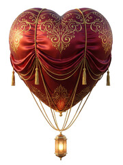Heart-Shaped Red Silk Hot Air Balloon