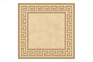 Elegant Greek key frame design with textured copy space, isolated on transparent background