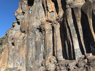 natürliche Steinsäulen im Vulkangestein von La Gomera