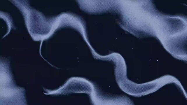 Abstract wavy patterns with dark background and faint glowing elements.