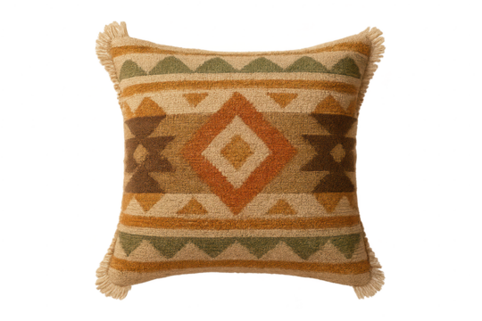 Comfortable ethnic geometric cushion, isolated on a transparent background. - Powered by Adobe