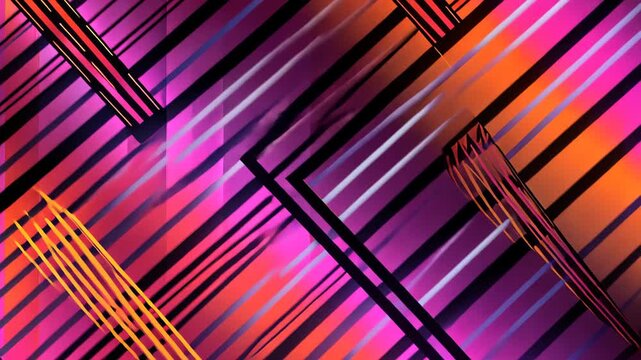 Abstract Geometric Composition: A vibrant display of intersecting lines and shapes creates a dynamic and colorful visual experience, offering a sense of modern artistic expression.