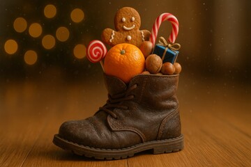 Gift-Filled Boot for St. Nicholas Day (Nikolaustag) Tradition