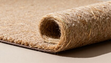 Fiberbased soundproof carpet underlay captured in medium shot highlighting ecofriendly material use and effective noise absorption for apartments.