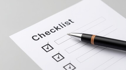 action goal 2026 A checklist with check marks and a pen ready for task completion.