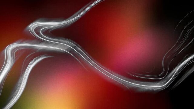 Abstract image with flowing lines and vibrant red background creating an artistic effect.