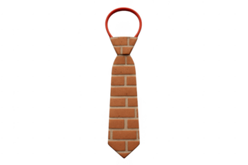 Necktie made of brick wall material indicating strength