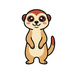 Cute Kawaii Safari Animal Vector Illustration Sticker