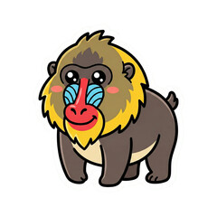 Cute Kawaii Safari Animal Vector Illustration Sticker