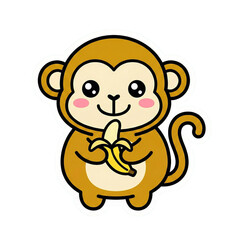 Cute Kawaii Safari Animal Vector Illustration Sticker