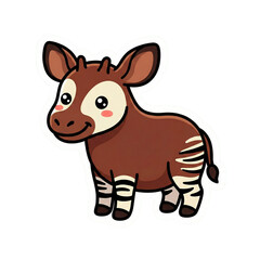 Cute Kawaii Safari Animal Vector Illustration Sticker