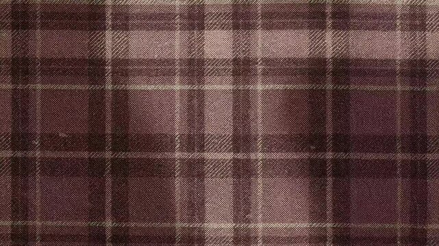 Close-up of a textured plaid pattern in shades of brown and beige.