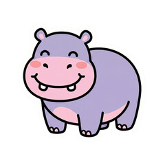 Cute Kawaii Safari Animal Vector Illustration Sticker