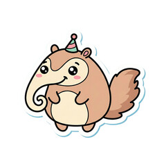 Cute Kawaii Safari Animal Vector Illustration Sticker