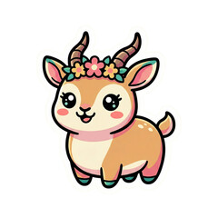 Obraz premium Cute Kawaii Safari Animal Vector Illustration Sticker