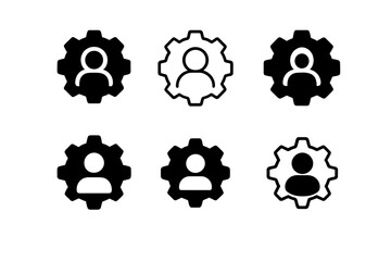 E-commerce Logo Variations. Personalized e-commerce. Icon set. Set Logo of Personalized e-commerce: User preferences gear. harmonious logo variations of the