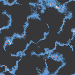 Seamless pixel lava vector pattern inspired by retro video games and anime aesthetics. Abstract liquid fire with dithered, noisy, grunge, nostalgic 8-bit