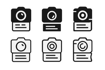 Magazine Logo Variations. Magazine photography. Icon set. Set Logo of magazine photography: glossy print camera icon. harmonious logo variations of the same