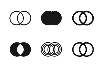 Fototapeta premium Multiverse Icon Set. Exploring parallel universes and the multiverse. Icon set. Set Logo of exploring parallel universes and the multiverse: Overlapping