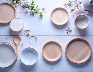 Japanese Minimal Wooden Table Background