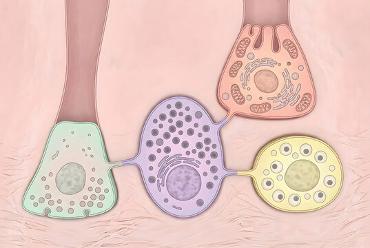Somatostatin D-cell paracrine inhibition of G, ECL, parietal cells
