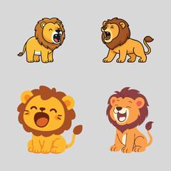 Fototapeta premium Roaring Lion Head Vector Illustration