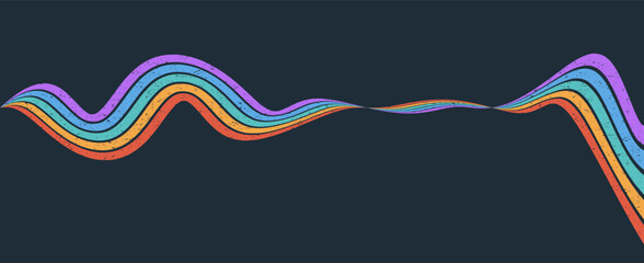 Wavy Groovy Rainbow Line Background