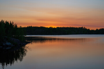 Red and Purple Skies at Twilight in the Norht Woods