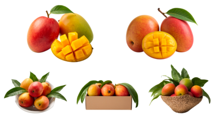 Fresh mango isolated on transparent background