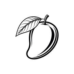 mango silhouette logo 'vector line art logo design