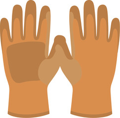 Obraz premium A pair of brown industrial work gloves vector illustration.